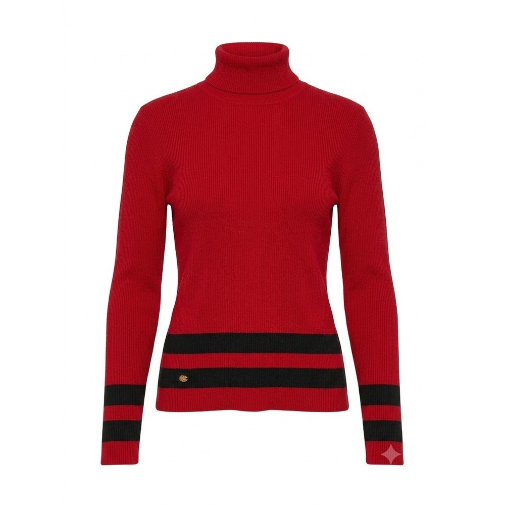 Lauren Ralph Lauren Women's Red Sweater Timeless Holiday Designer Chic XL